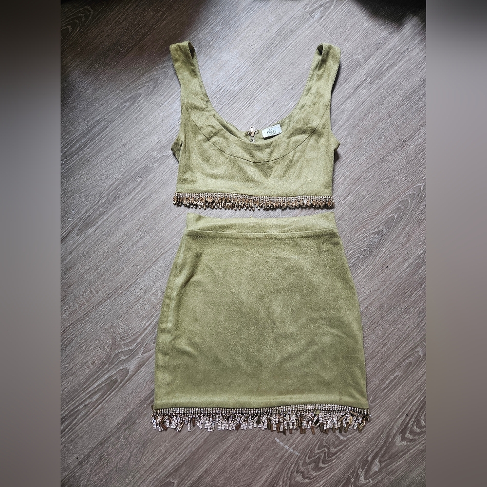 Oh Polly two-piece set, size 4, green color